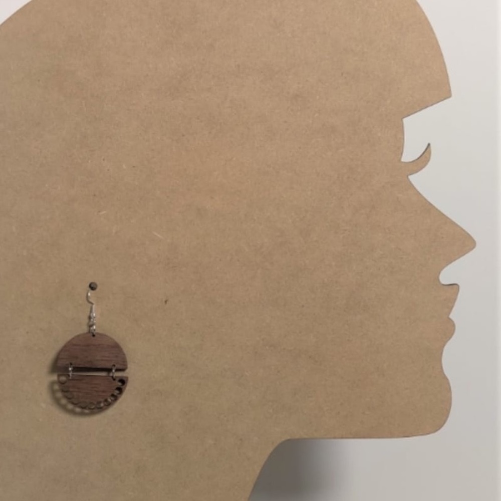 Wooden fashion earrings - Picture 2 of 2